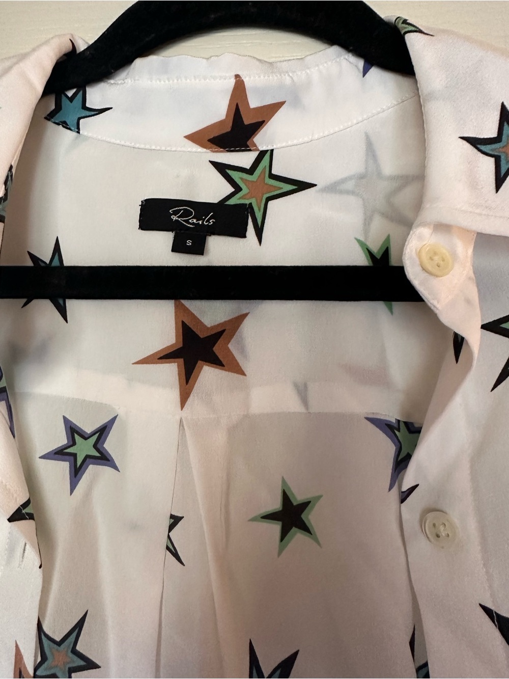 Womens Rails size Small star button up blouse - Picture 3 of 3